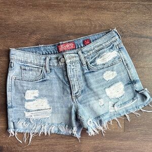 Lucky Brand Women's Frayed Jean Shorts - Light Blue